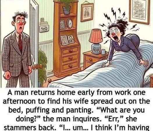 Caught off guard: Man returns home early and find his wife in bed…