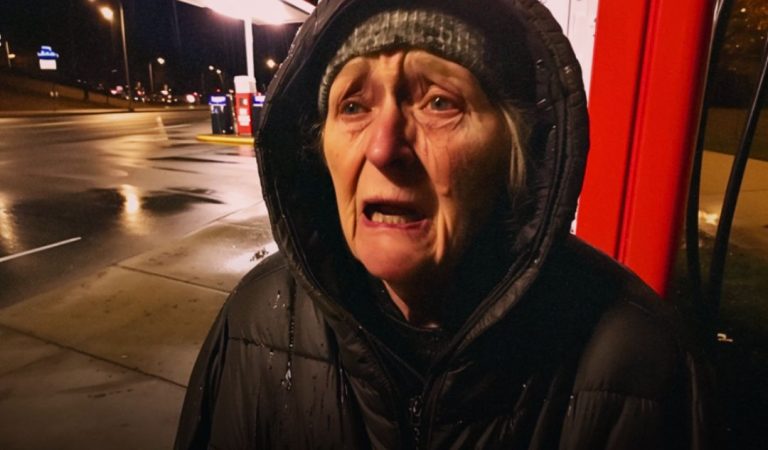 Old Woman Runs Into A Gas Station On A Rainy Night, Screaming For Help