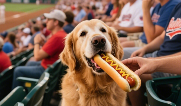 My dog ​​stole a hot dog at a baseball game. But instead of getting angry, the crowd did something I never expected.