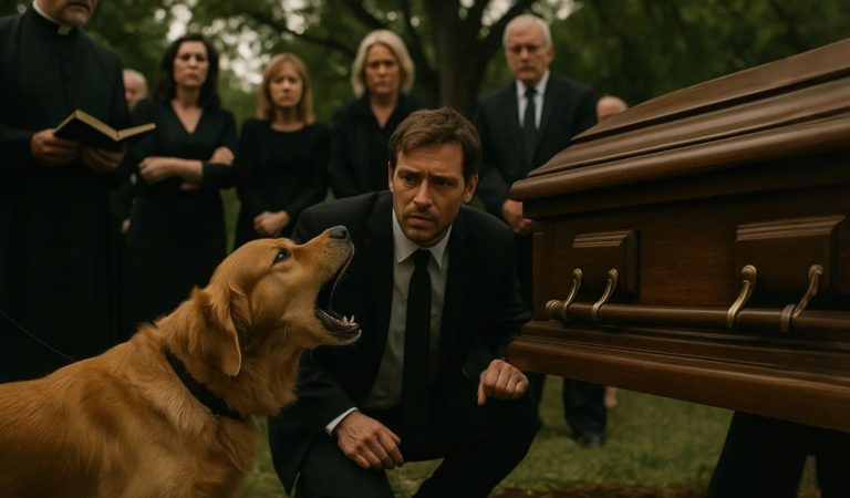 Dog Barks at Coffin during Funeral, Suspicious Son Opens It – What He Found Left Everyone Speechless