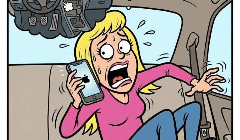 A blonde phoned the police