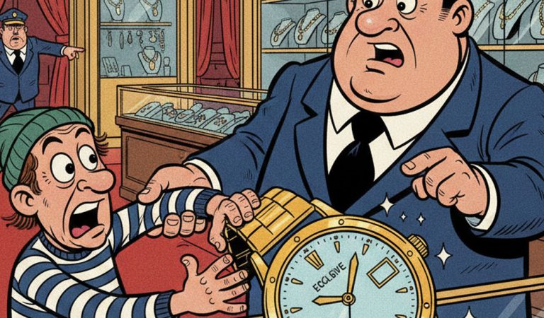 A shoplifter was caught red-handed