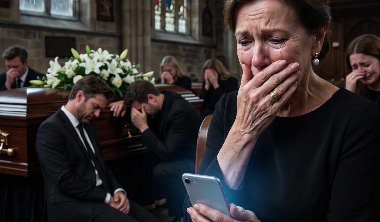At my husband’s funeral, my sons pretended to cry beside his casket then I got a text: “I’m alive. don’t trust them.”