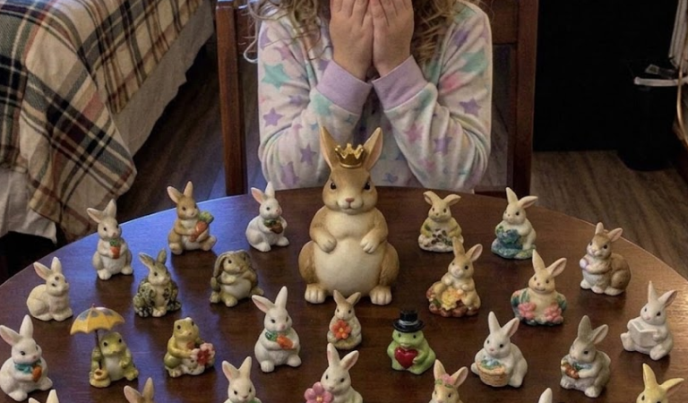 I bought 33 porcelain rabbits at a garage sale for my daughter’s eighth birthday — then she accidentally broke one, and what fell out made me go pale.